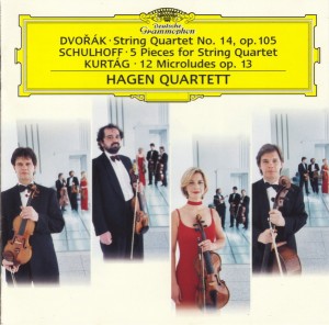 Dvořák: String Quartet No. 14, op. 105 – Schulhoff: 5 Pieces for String Quartet – Kurtág: 12 Microludes op. 13